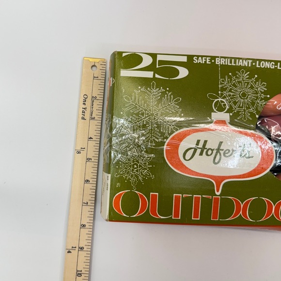 VTG 60s 70s Hoferts 25 Outdoor Christmas Lights String Parallel Tested w Box - Picture 9 of 9
